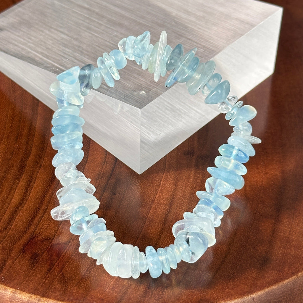 Natural Gemstone Elastic Stretch Crystal Mixed Chips Bracelet Bracelet