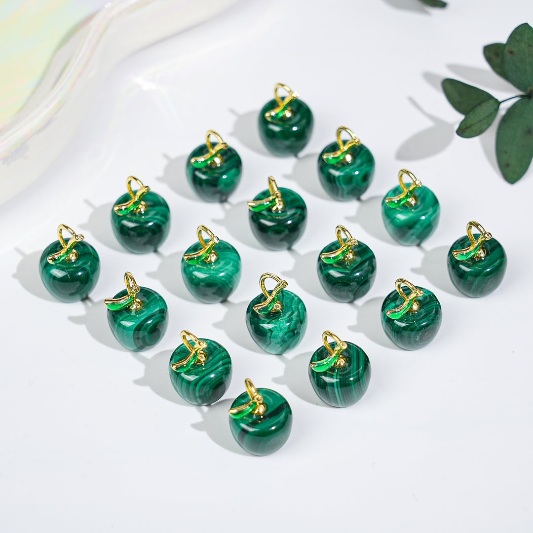 Exquisite Malachite Apple Ornament