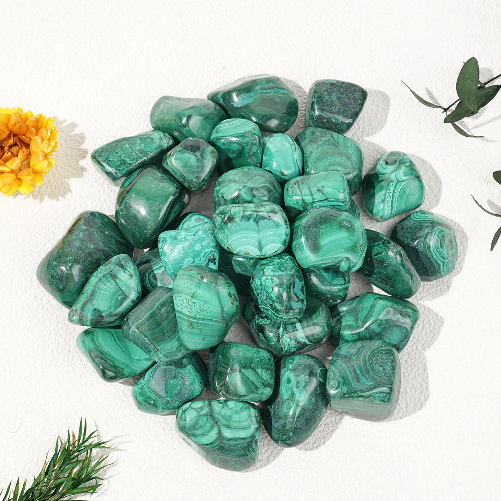 Natural Malachite Tumbled Stones