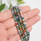 Natural Crystal Faceted Rondelle Bead Strand