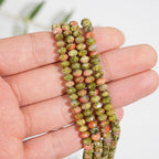 Natural Crystal Faceted Rondelle Bead Strand